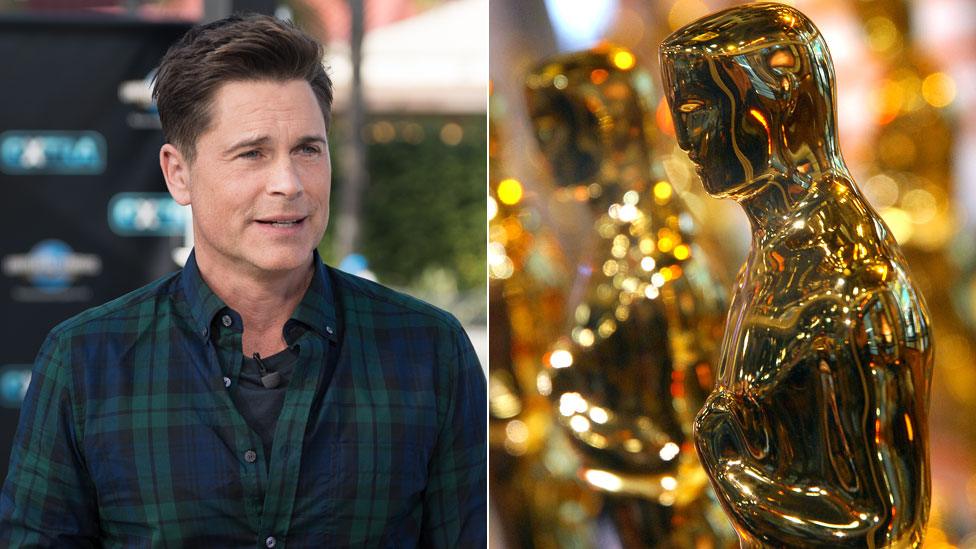 Rob Lowe and an Oscars statuette