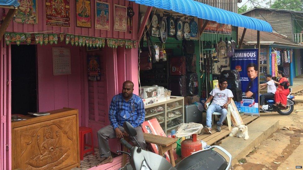 A Burmese Indian market in the north-eastern Indian town of Moreh, Manipur