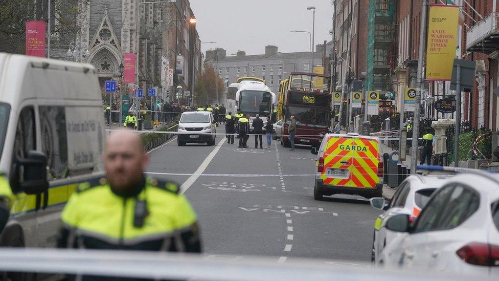 Scene if serious incident on Parnell Square East, Dublin