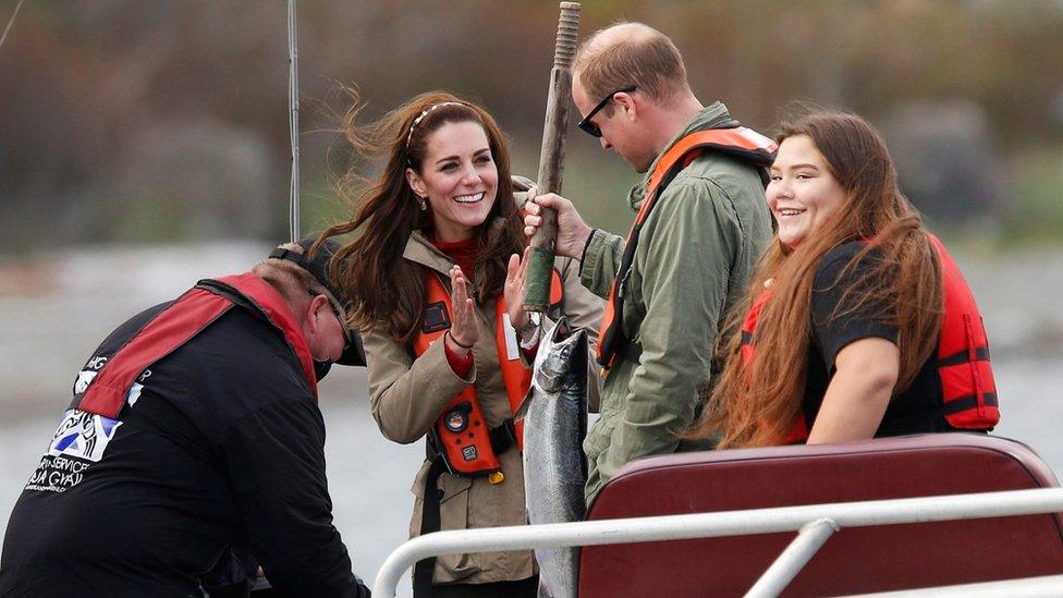 Prince William and Kate fish in Canadian waters