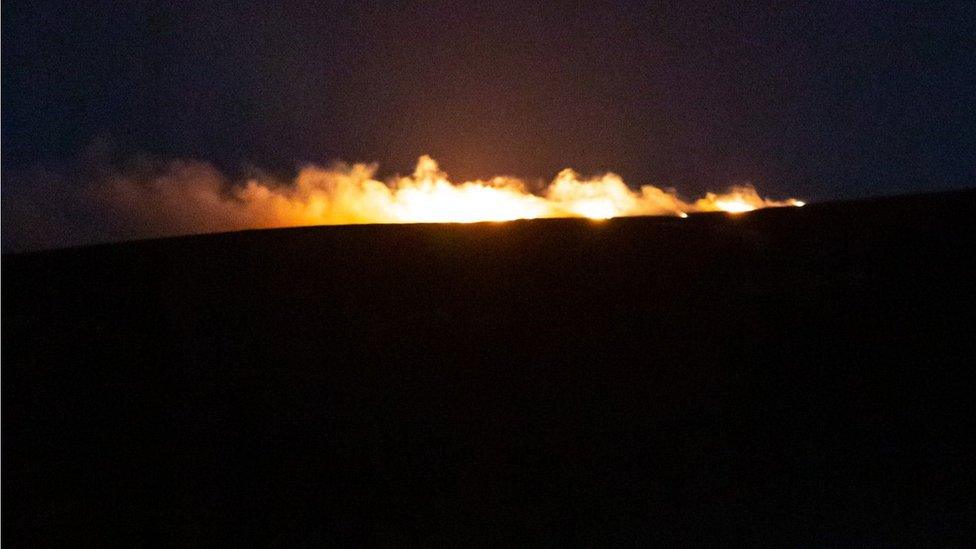 Image of moorland fire