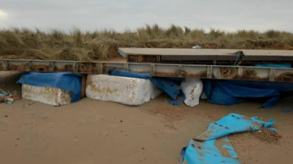 Polystyrene pontoon off the Thanet coast