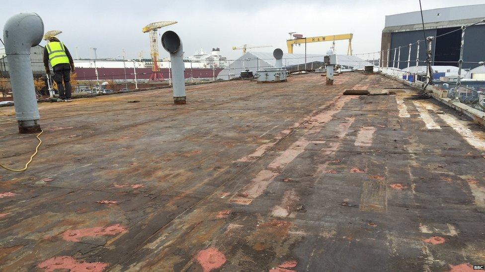 The deck of the HMS Caroline