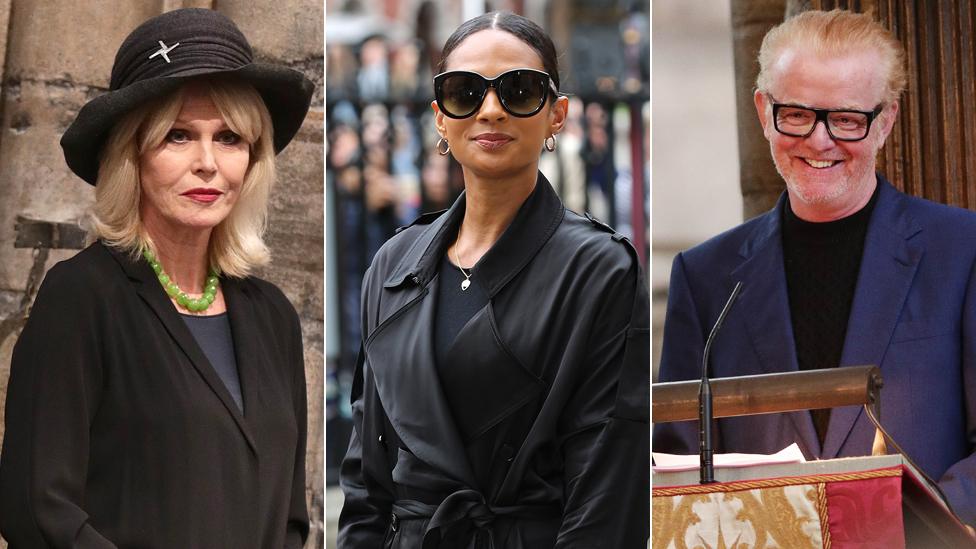 Joanna Lumley, Alesha Dixon and Chris Evans