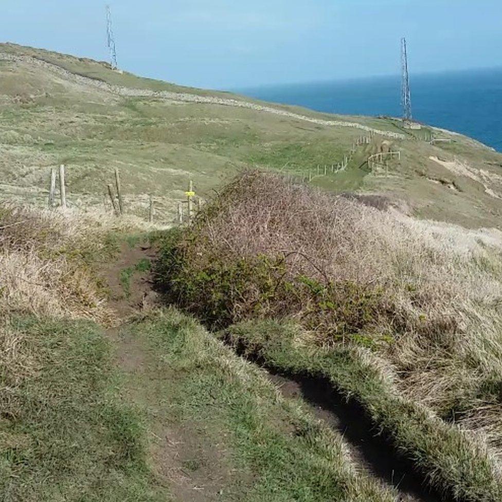 The coast path where the man fell