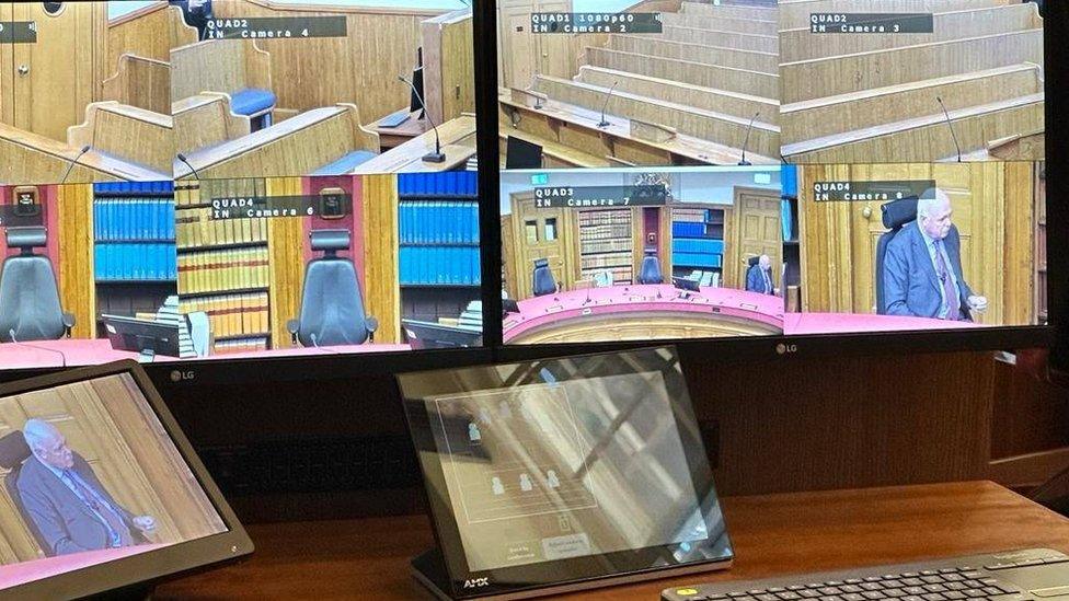 Court of Session video monitors