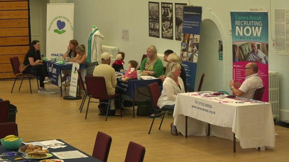 A care sector recruitment event in Penzance