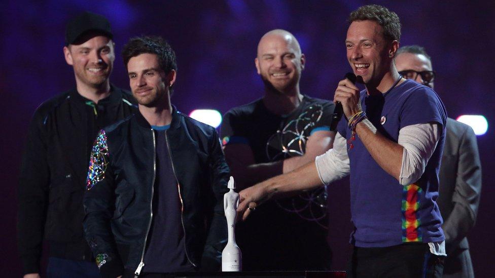 Coldplay at the Brit awards