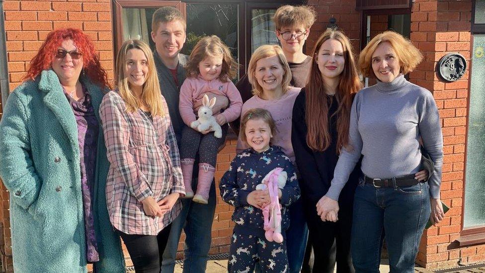 The family at their new home in Nailsea