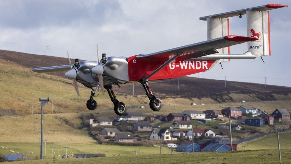 Royal Mail drone in an action on Shetland