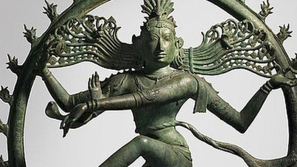 A bronze figure of Shiva, as Lord of the Dance