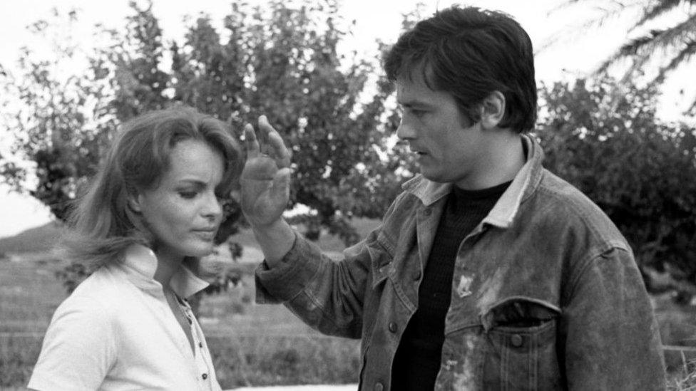 Alain Delon and co-star Romy Schneider (file pic 1968)