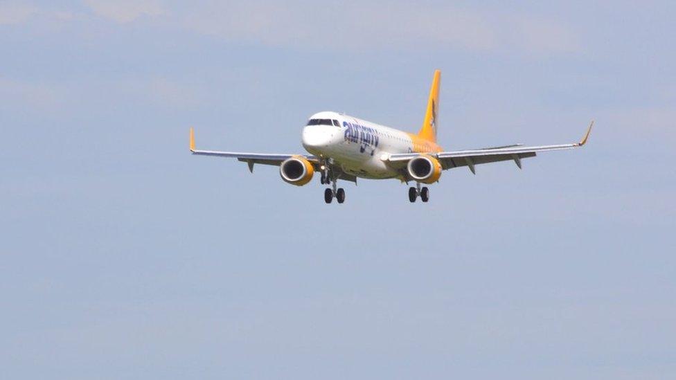 Aurigny plane flying