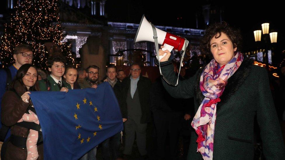 SDLP MLA Claire Hanna addressed the Rally for Europe at Belfast City Hall