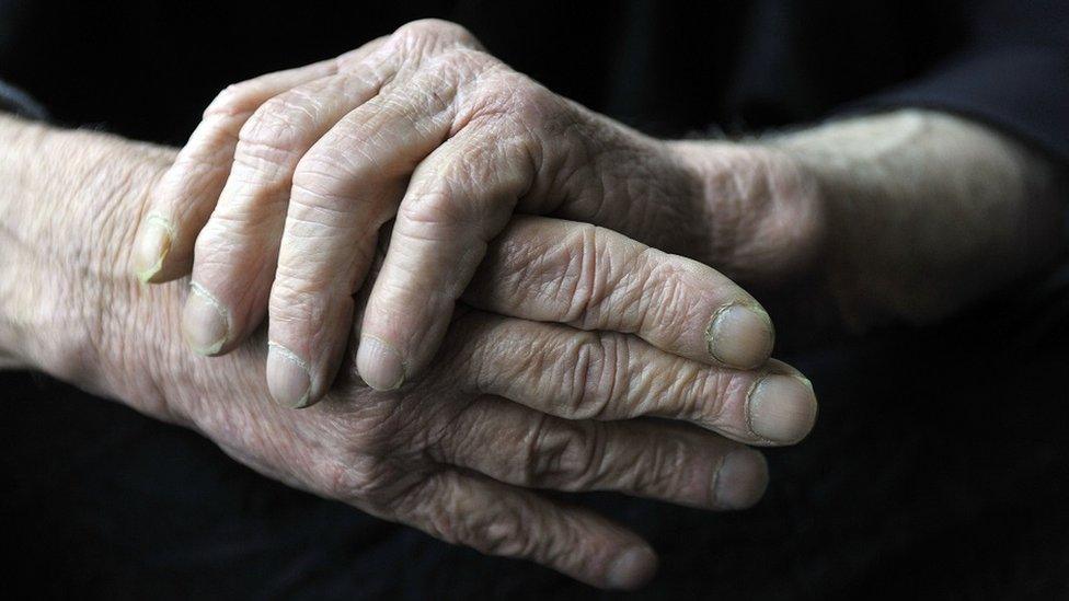 Older person's hands