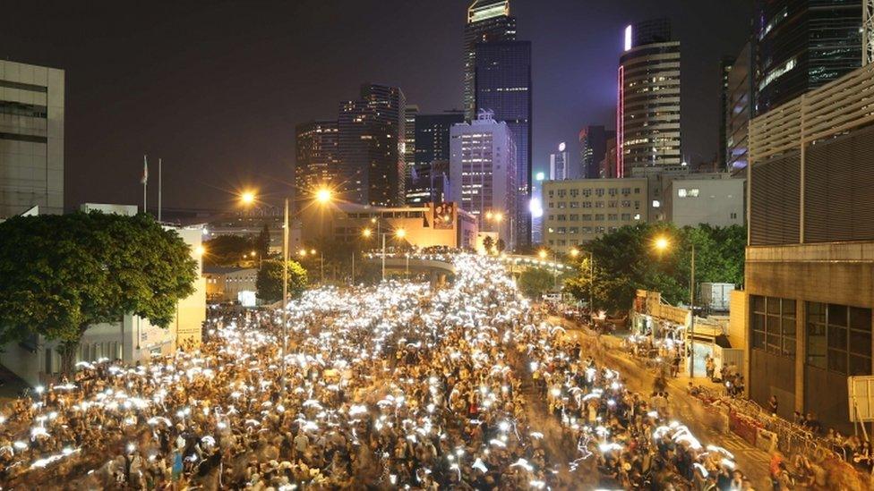 An Occupy Hong Kong protest in September 2014