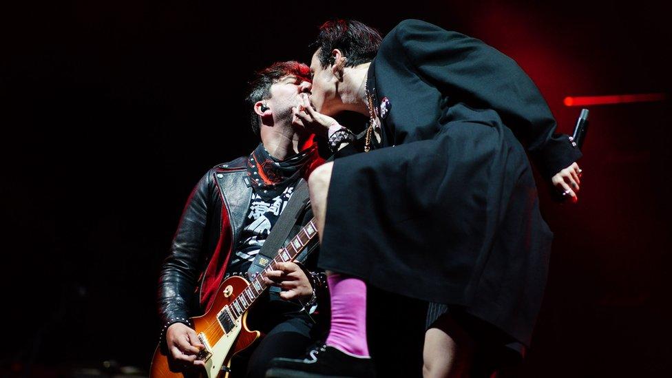 Yungblud performing on the John Peel stage at the Glastonbury Festival