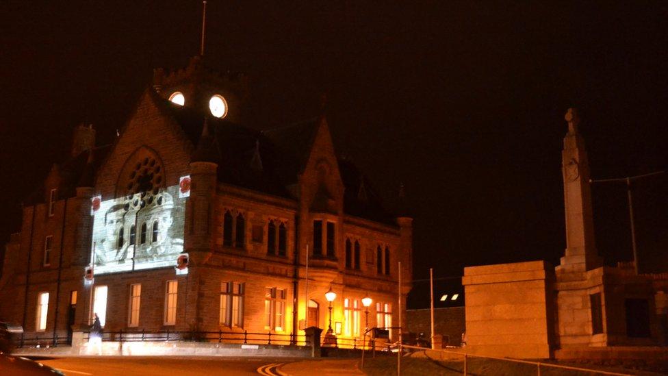 Lerwick Town Hall and War Memorial