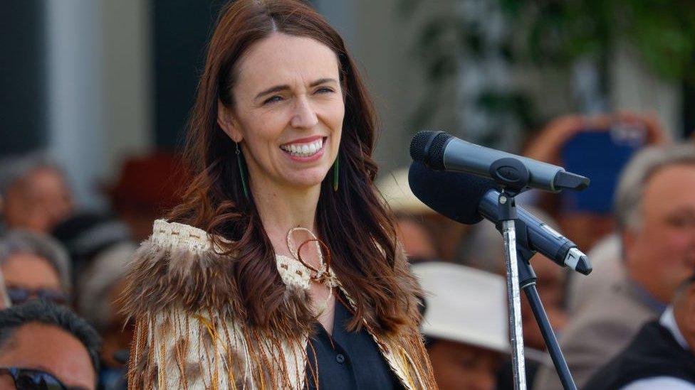 New Zealand Prime Minister Jacinda Ardern speaks during Rātana Celebrations on January 24, 2023 in Whanganui, New Zealand.