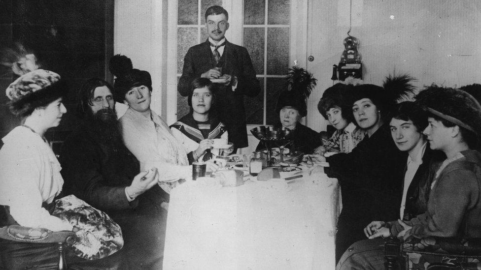 Russian royals with Rasputin - circa 1911