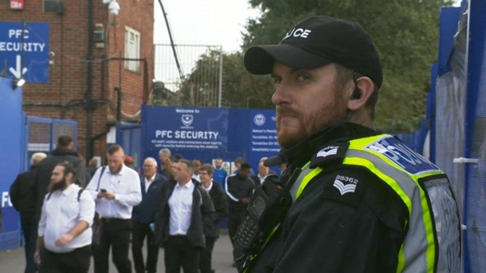 Police officer at Fratton on 24 September 2019