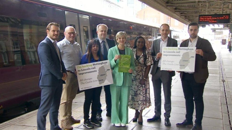 Politicians and business leaders at Nottingham station