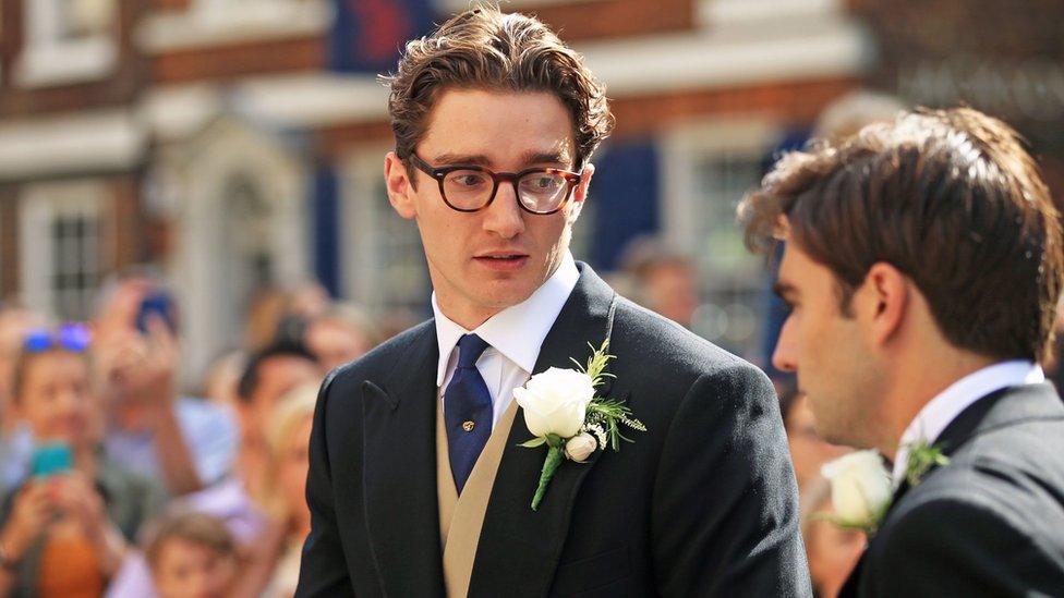 Caspar Jopling arriving at York Minster for his wedding to singer Ellie Goulding