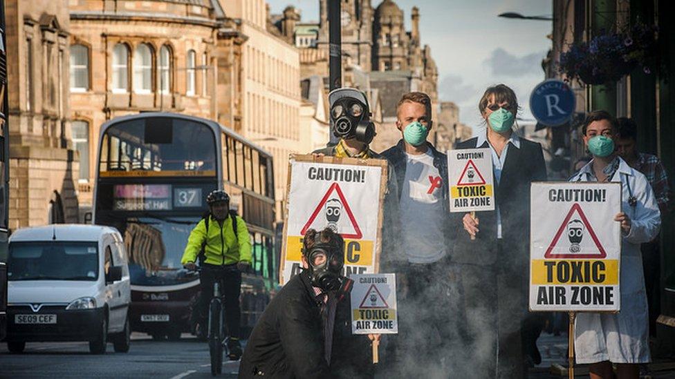 Protestors in Edinburgh