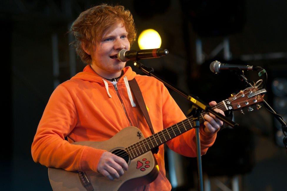 Ed Sheeran performing in 2011