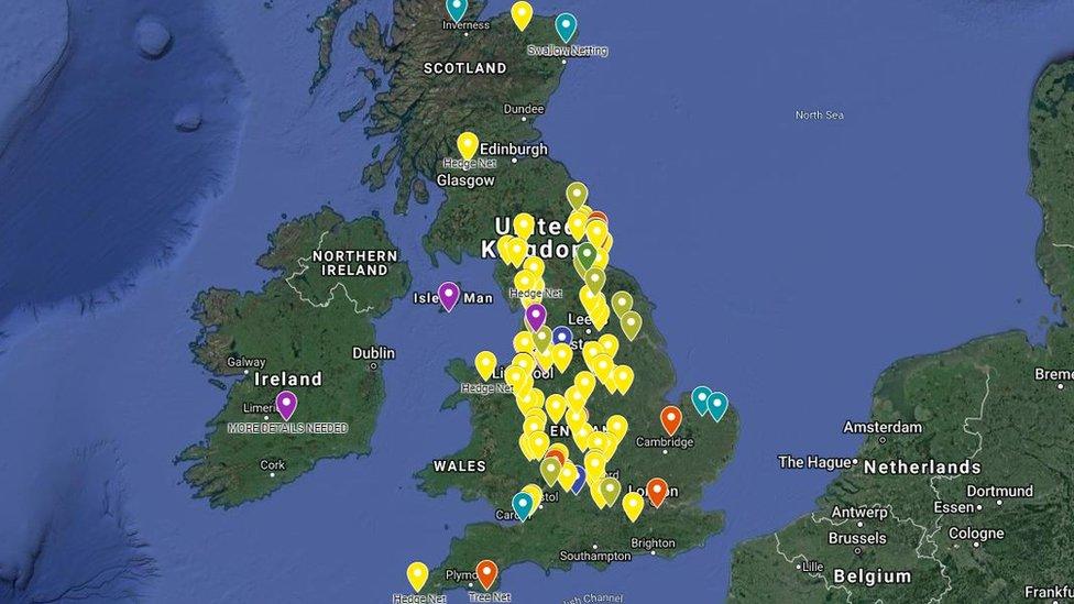 Stewart Abbott has added netting locations he found to an interactive map