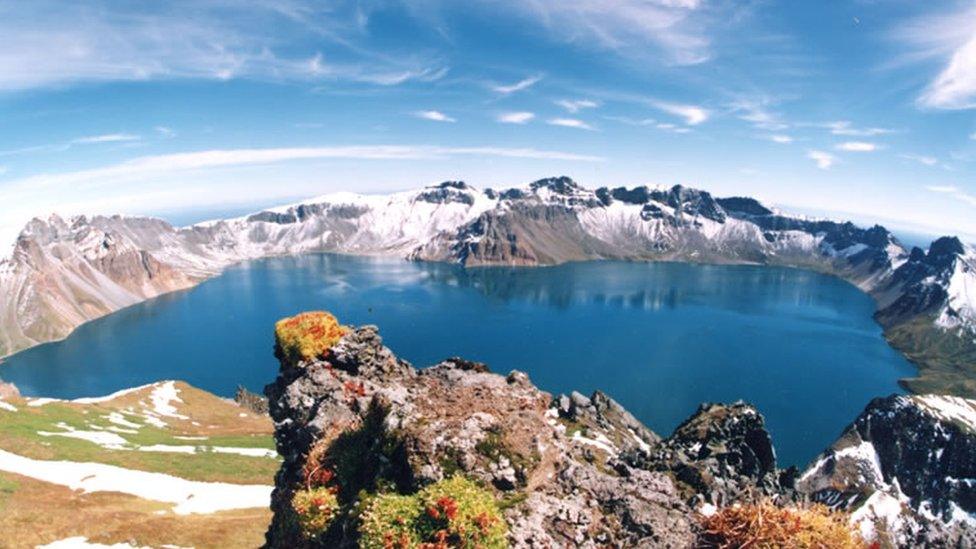 The caldera lake at Mount Paektu