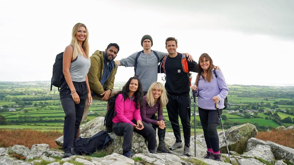 Amanda Lovett (right) with her fellow pilgrims