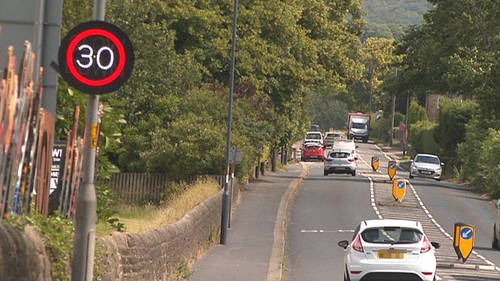 Road with 30mph sign