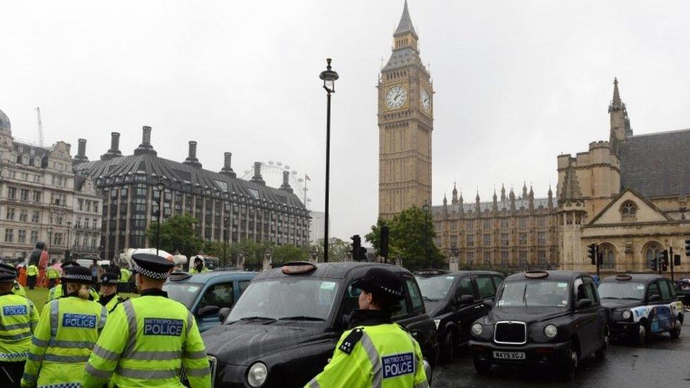 Taxi drivers protest in London, September