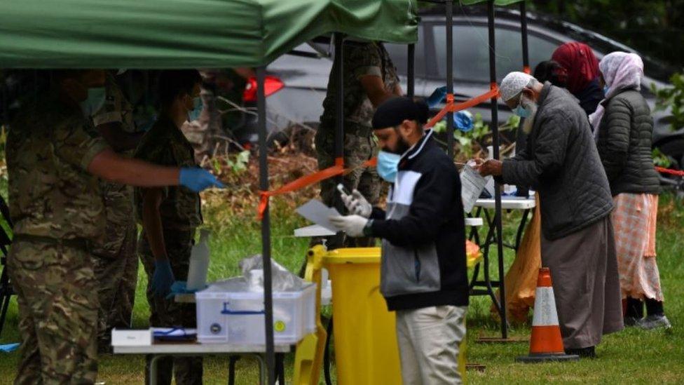 People getting tested at Spinney Hill