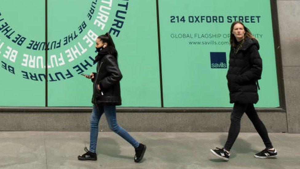 Shoppers in Oxford Street