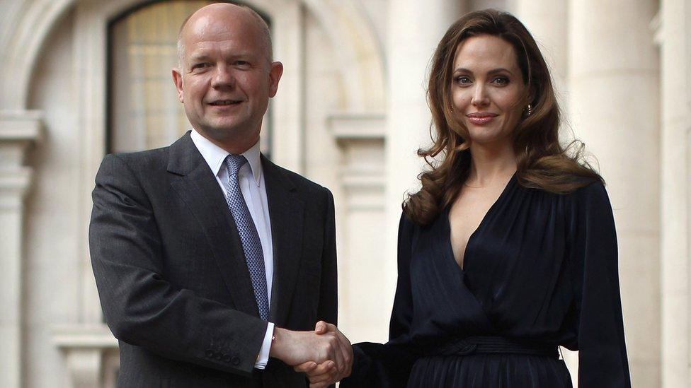 William Hague and Angelina Jolie