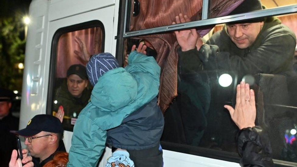 People bid farewell to army reservists in the Omsk region, Russia. Photo: 25 September 2022