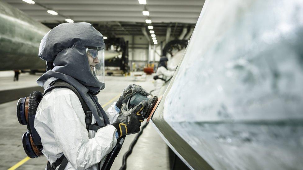 Working at Hull wind turbine blade factory