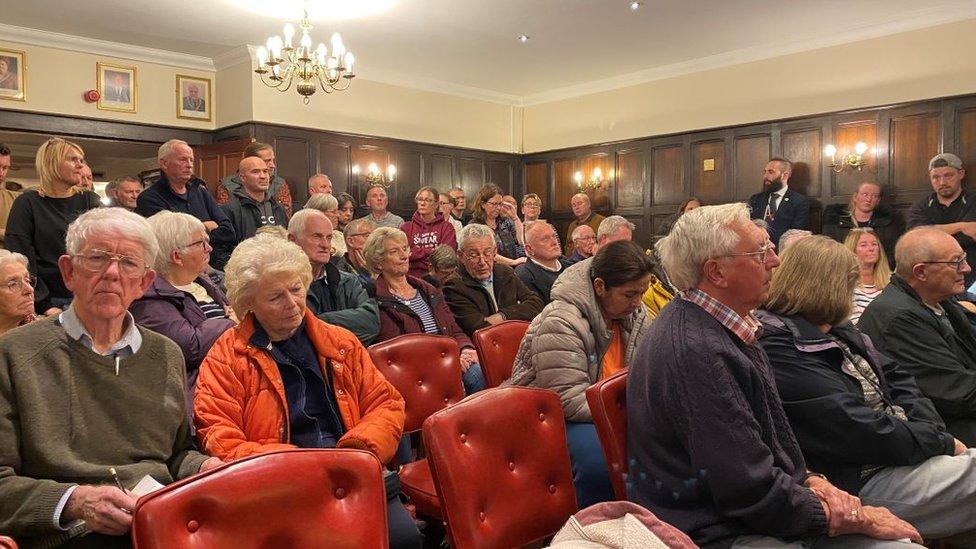 Attleborough residents at a meeting to discuss floods