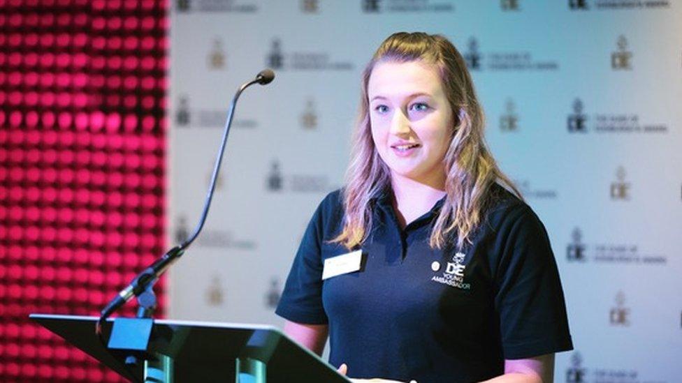 Georgia Williams speaking at an events