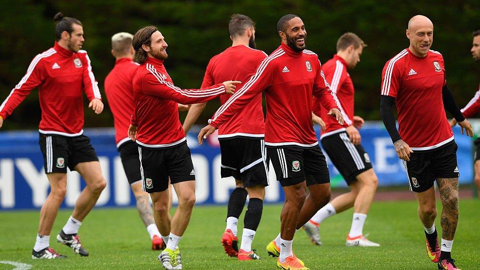 Wales players were all smiles in training on Tuesday