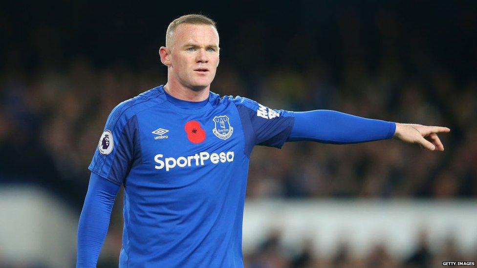 Wayne Rooney playing for Everton