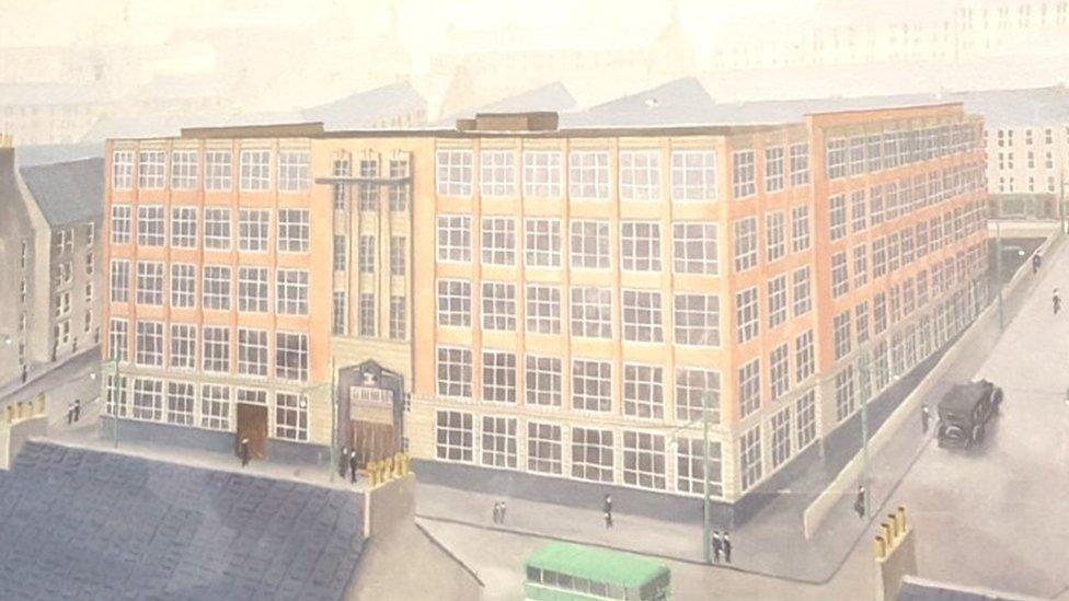 Original sketch of the Stow building