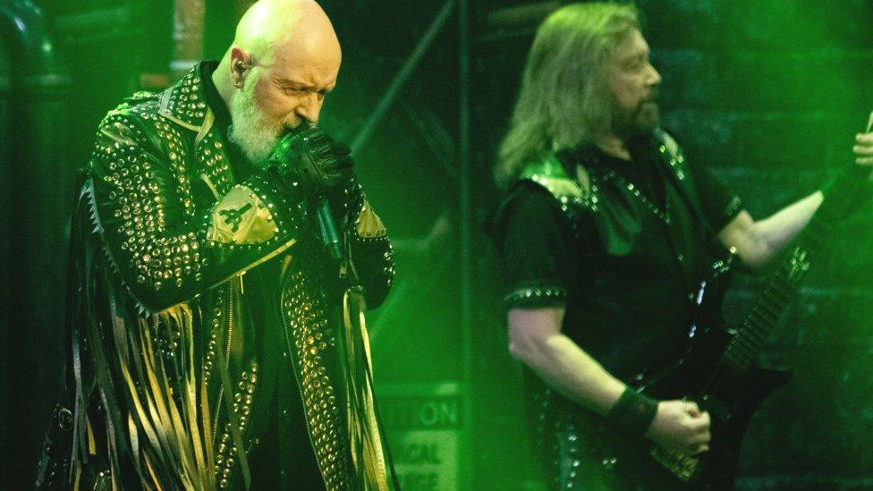 Singer Rob Halford and Guitarist Richie Faulkner of the band Judas Priest in March