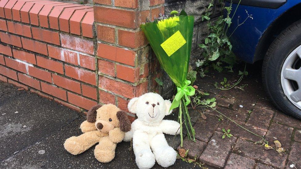 Tributes were left at the scene