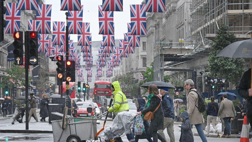 Bunting along Regent's Street