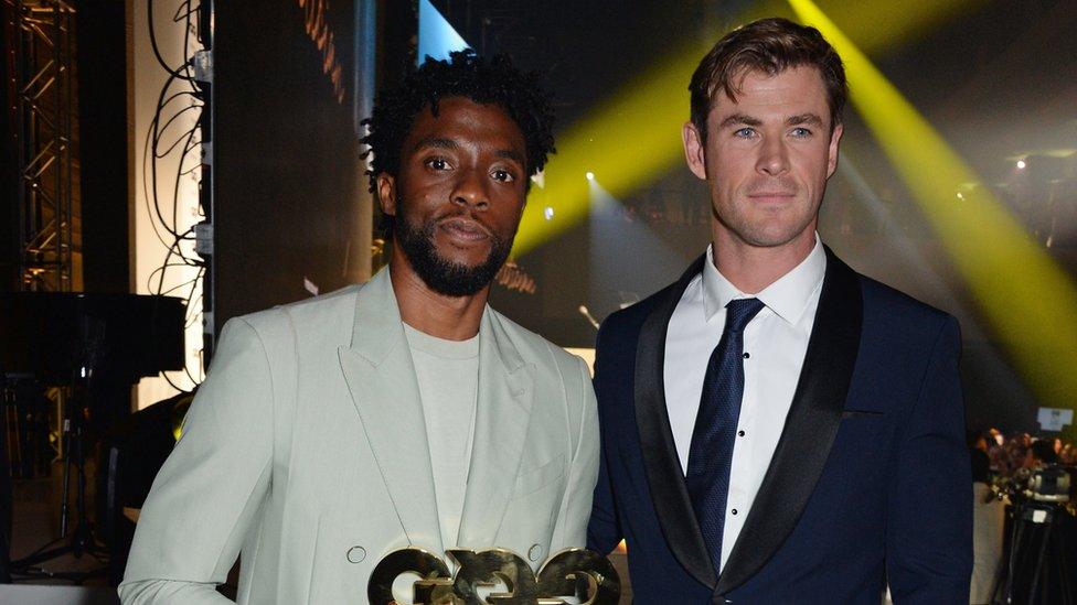 Chadwick Boseman and Chris Hemsworth