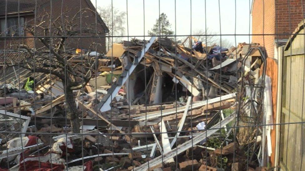 The scene of the explosion on Tuesday