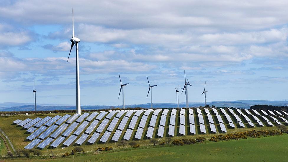 Wind-and solar- farm.